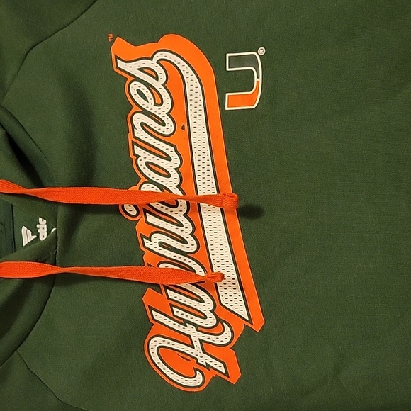 NWT: Fanatics Women's UM Hurricanes Script Raglan Pullover Hoodie - Picture 2 of 11